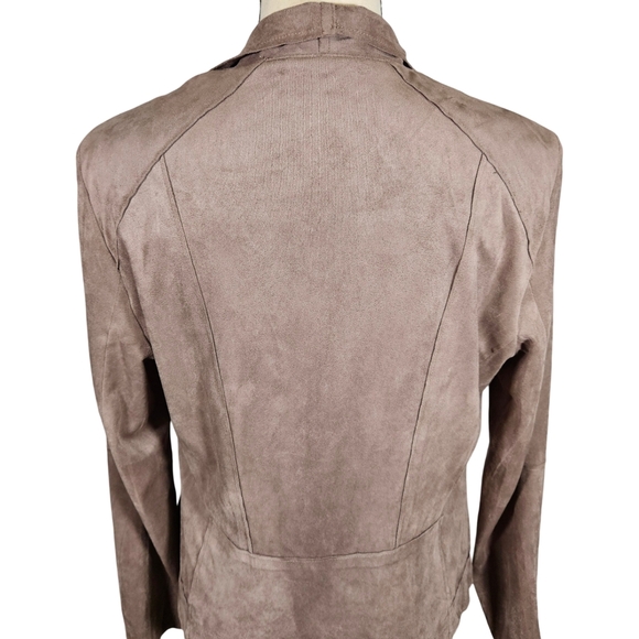 Kut From The Kloth Faux Seude Zip Up Jacket, Grey, Medium - Picture 8 of 16